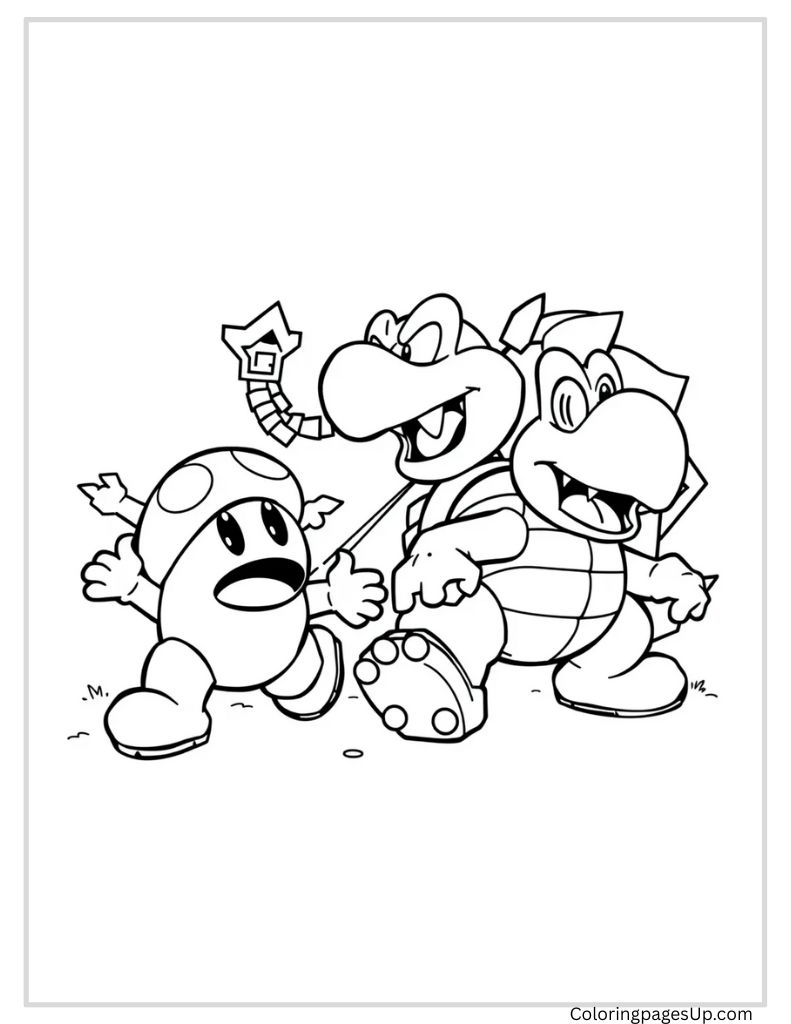 super mario background coloring page