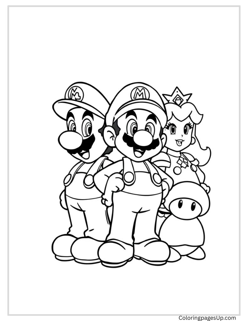 super mario background coloring page​

