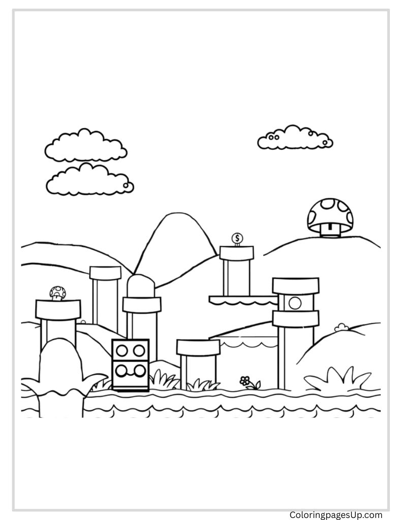 coloring sheet Mario