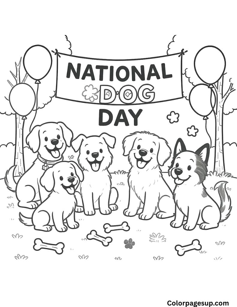 Dog Day Coloring Pages
