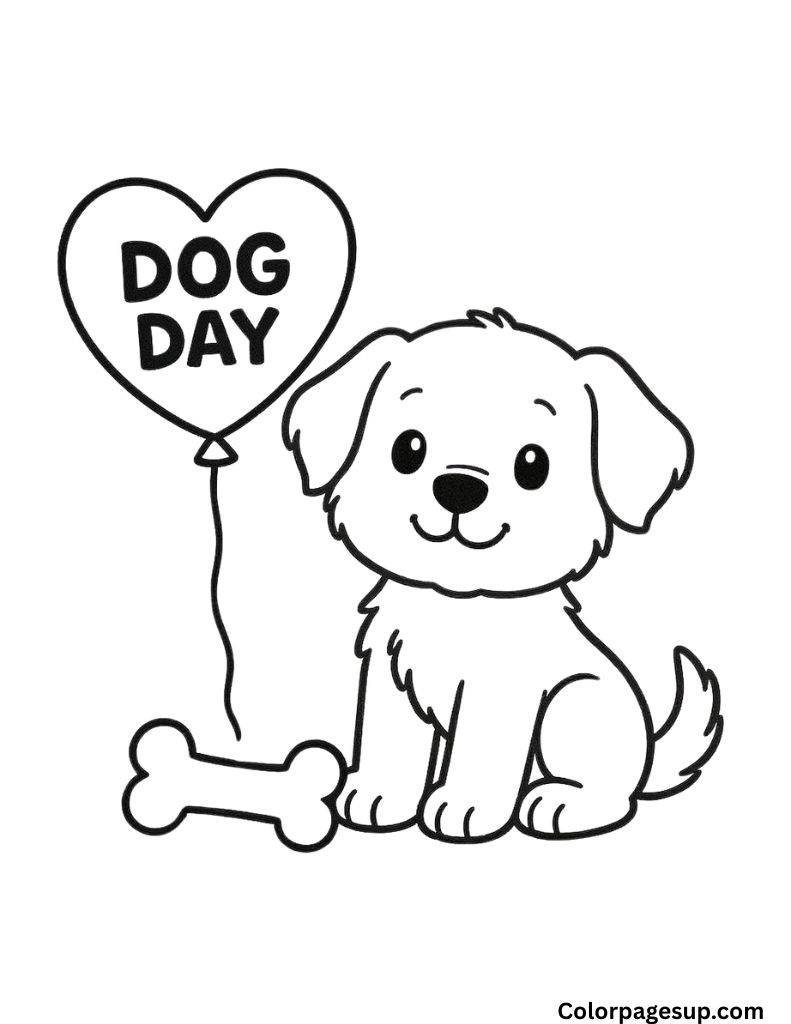 cute dog Day coloring pages