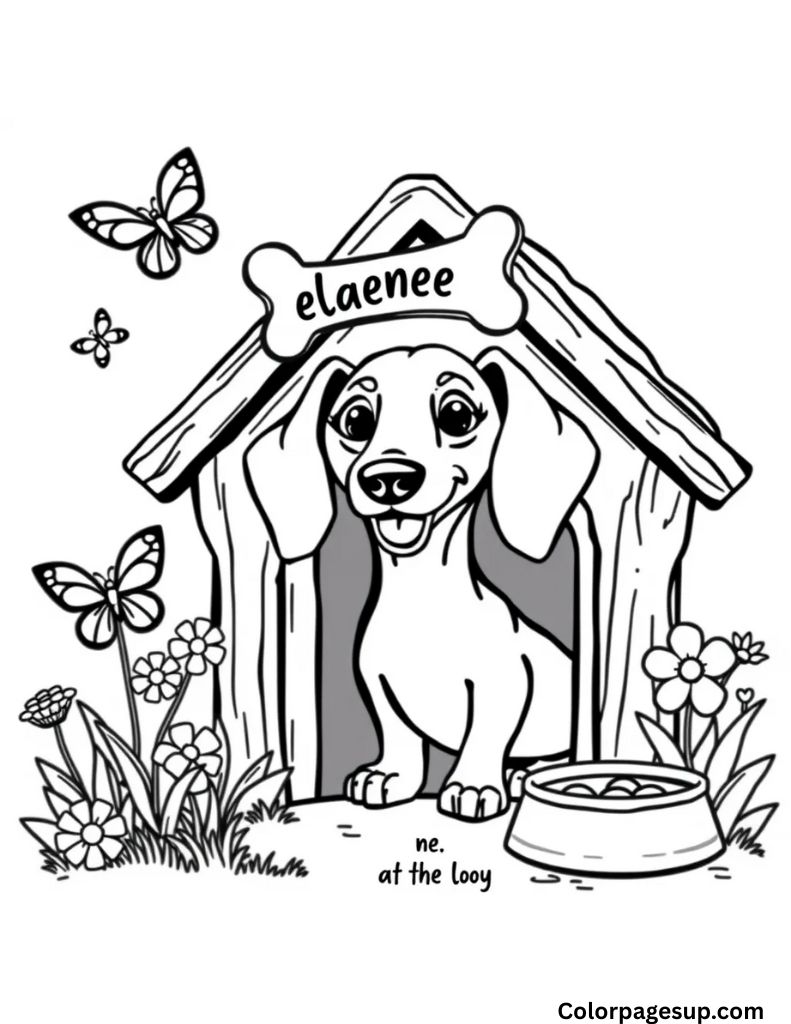 coloring pages of wiener dogs