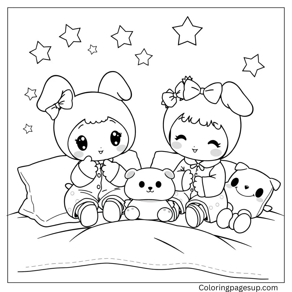 My Melody and Kuromi Coloring Pages