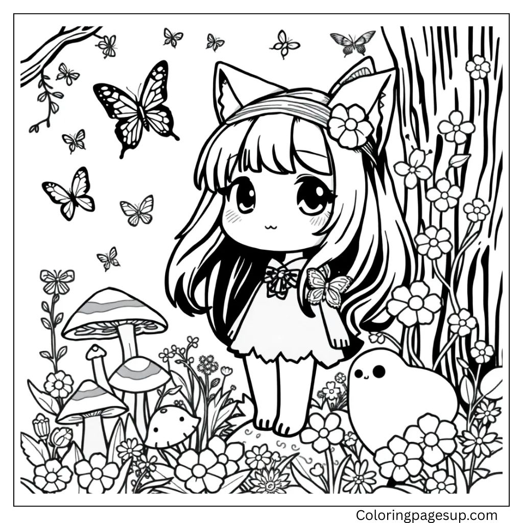 Kuromi Coloring Page