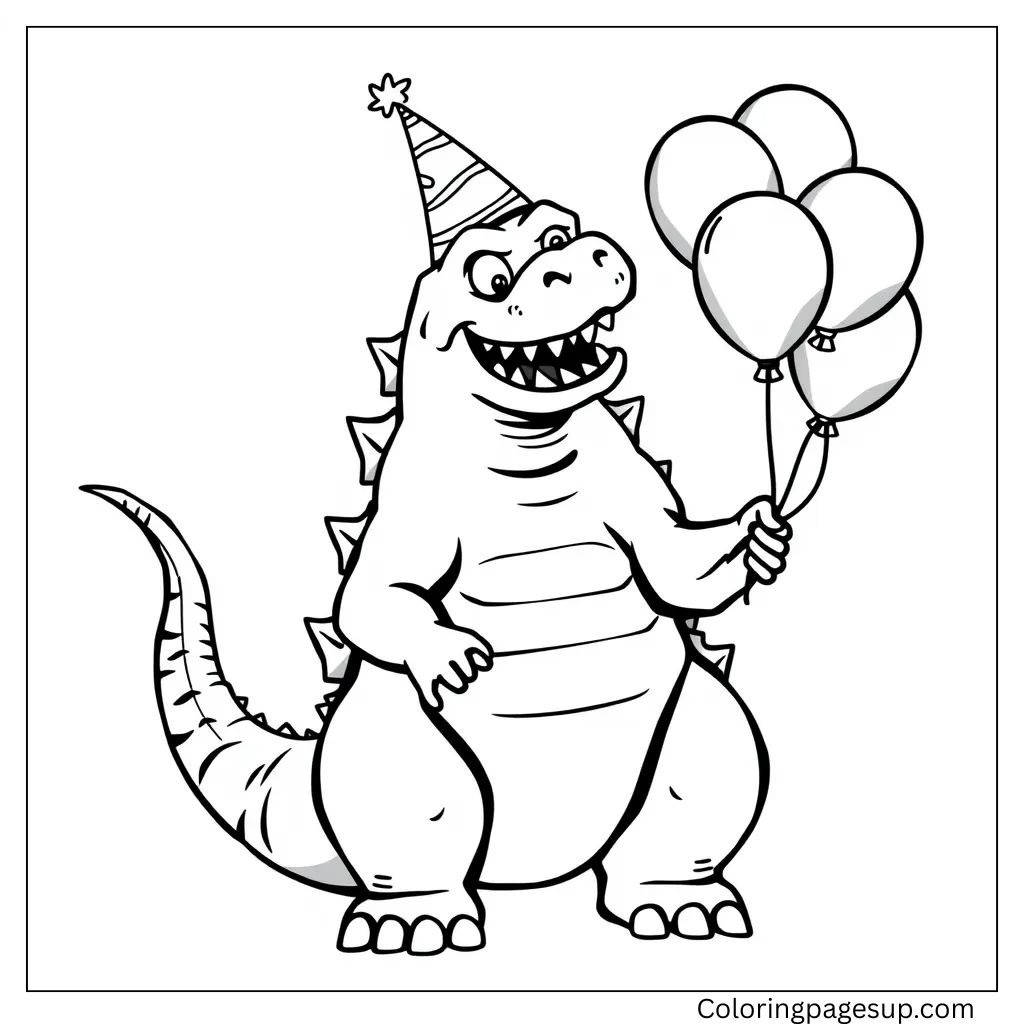 Godzilla birthday coloring sheet