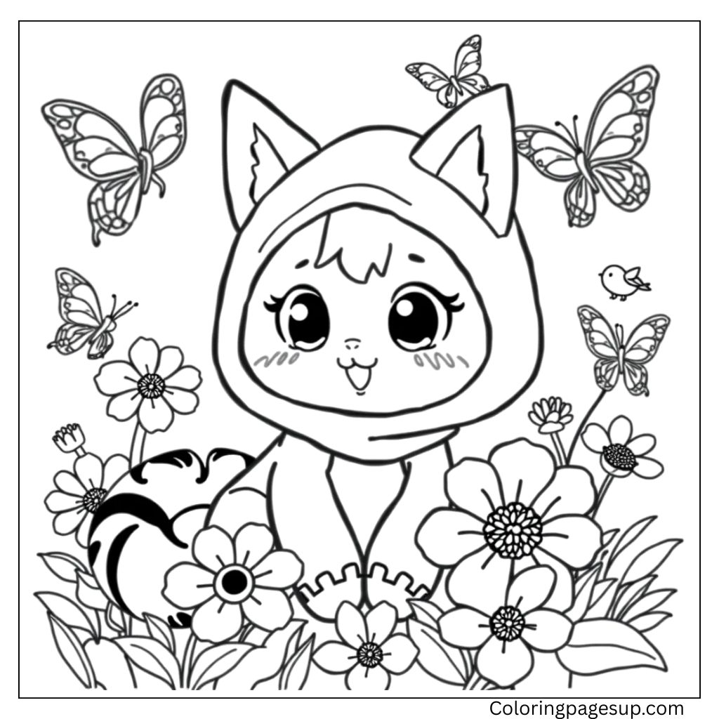 Cute Kuromi Coloring Page (
