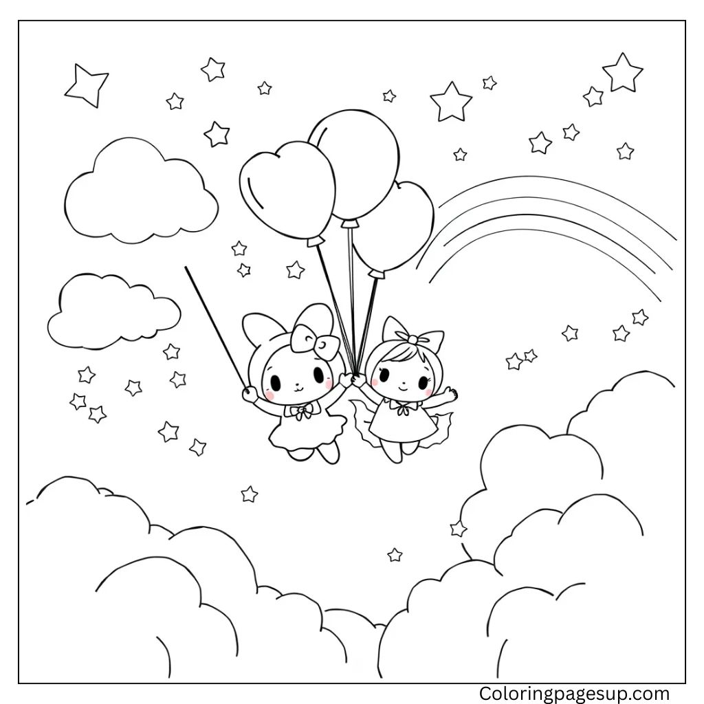 My Melody and Kuromi Coloring Pages
