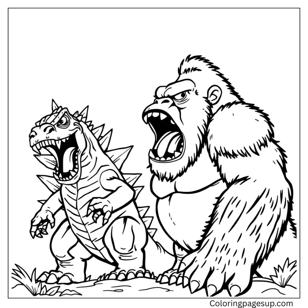 godzilla vs kong coloring pages