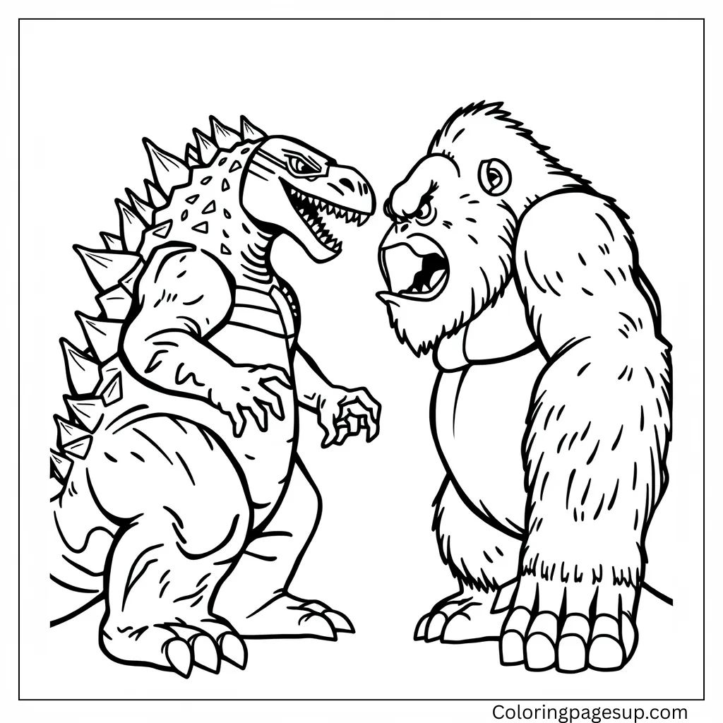 godzilla vs kong coloring pages