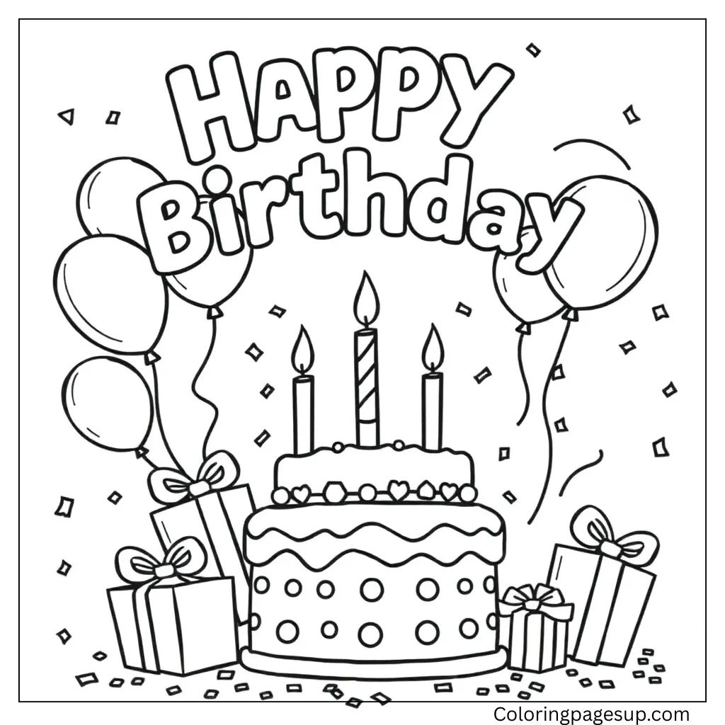 happy birthday coloring sheet
