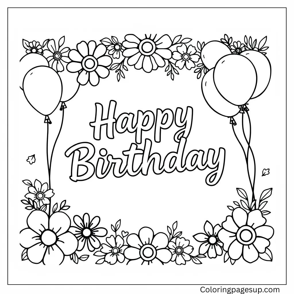 Printable birthday cards free to color