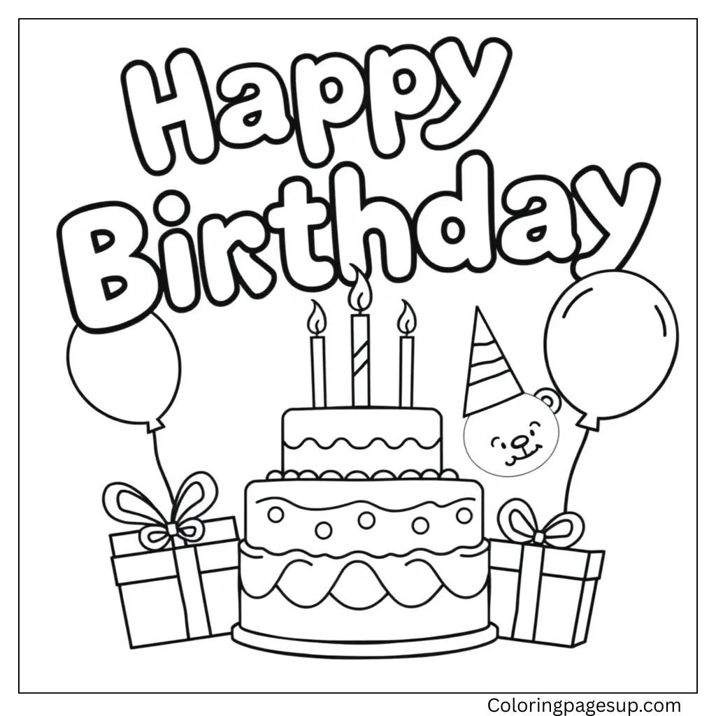 free printable birthday cards to color