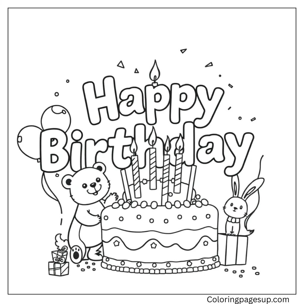 best card birthday coloring