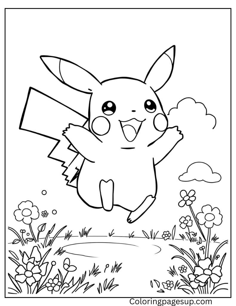 pikachu printable coloring pages