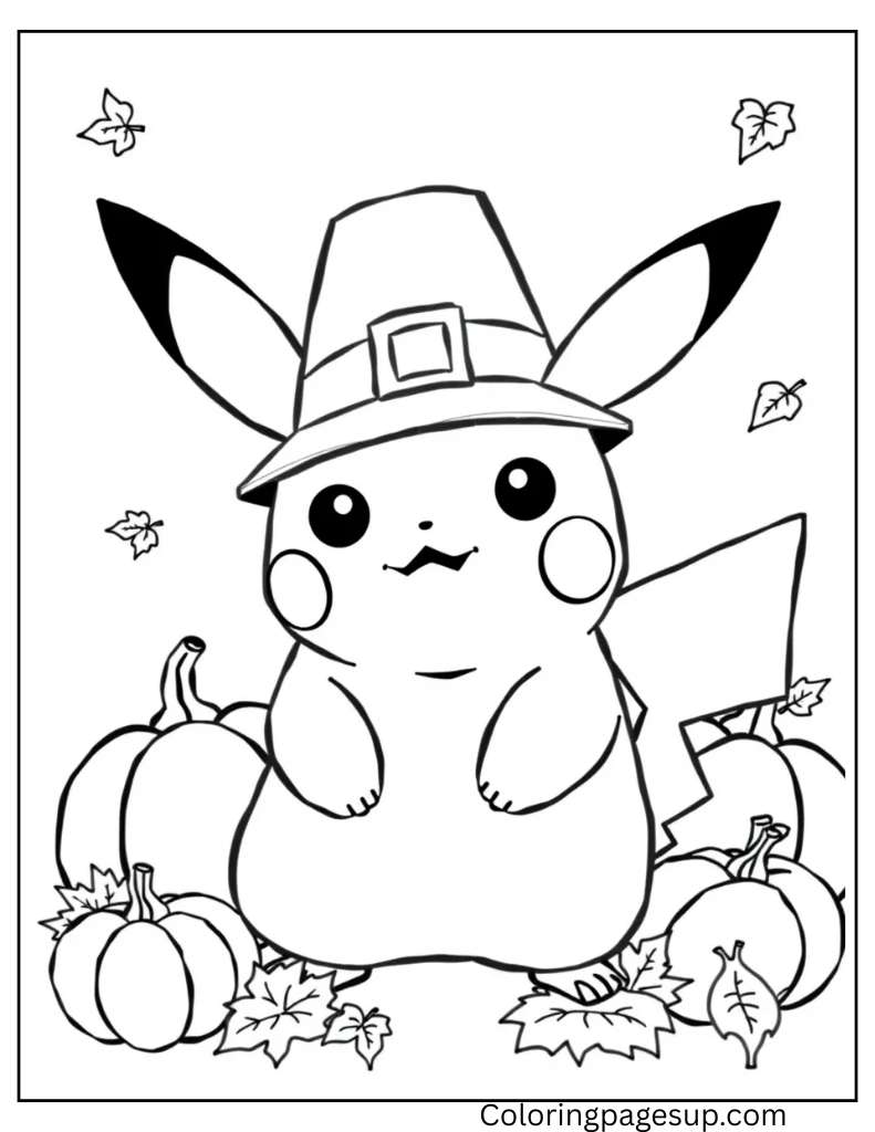Pikachu printable coloring pages