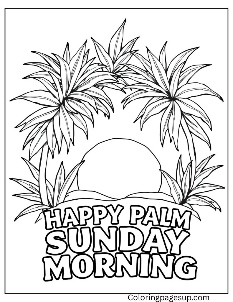 Happy Palm Sunday coloring sheet