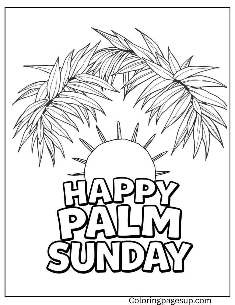 Blessings Palm Sunday coloring Sheet