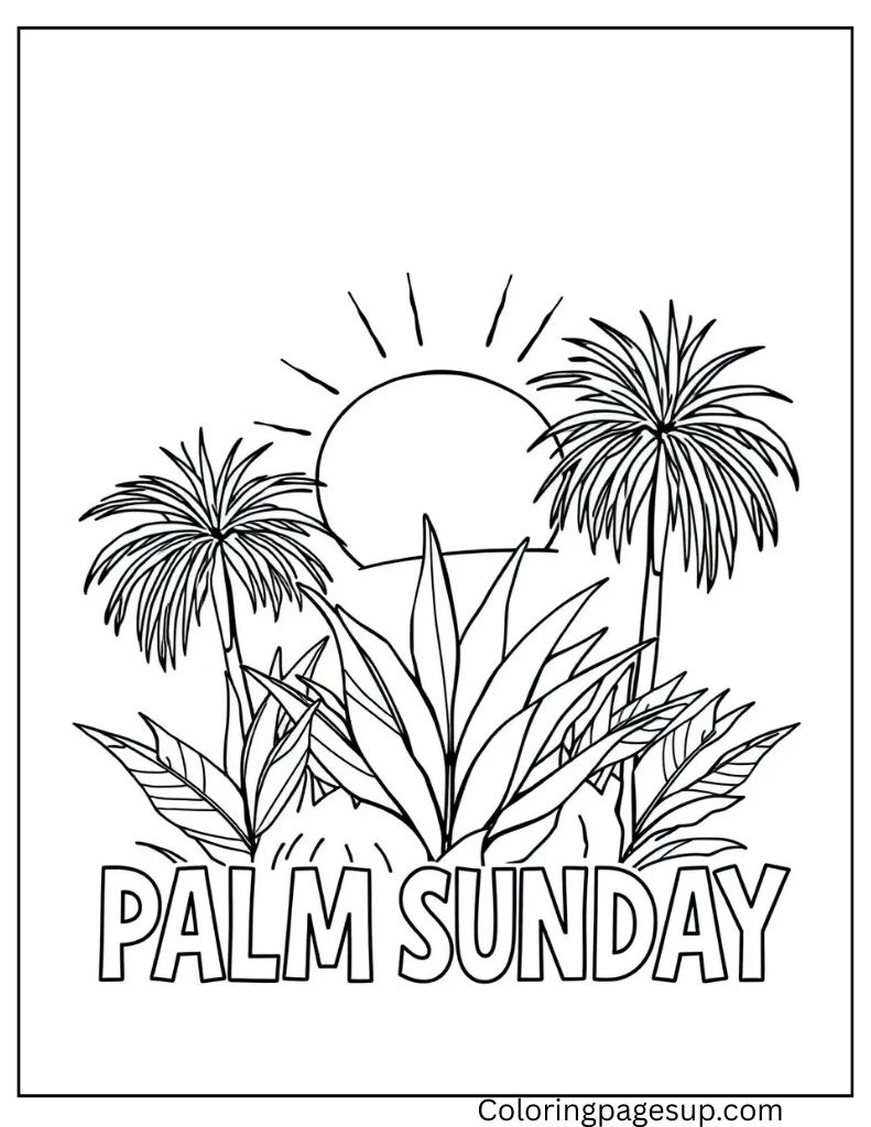Happy Palm Sunday coloring sheet