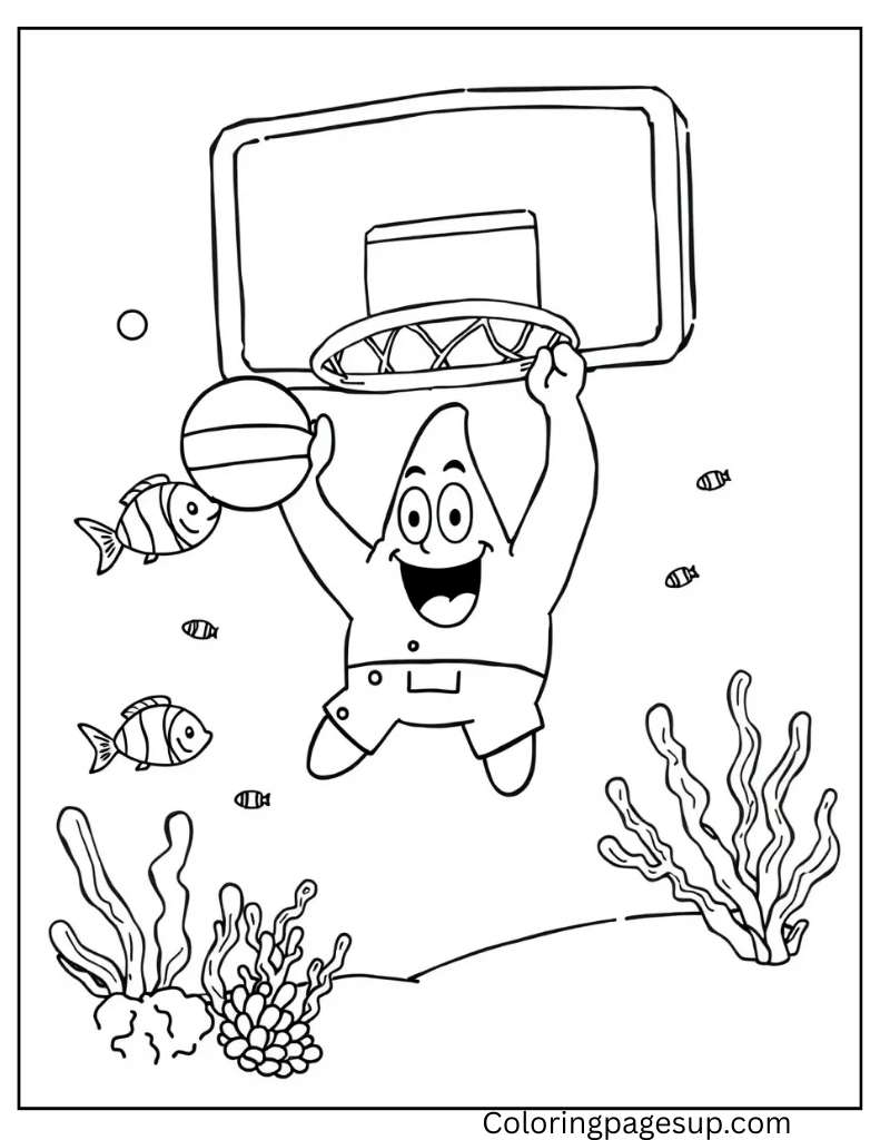 patrick star coloring page
