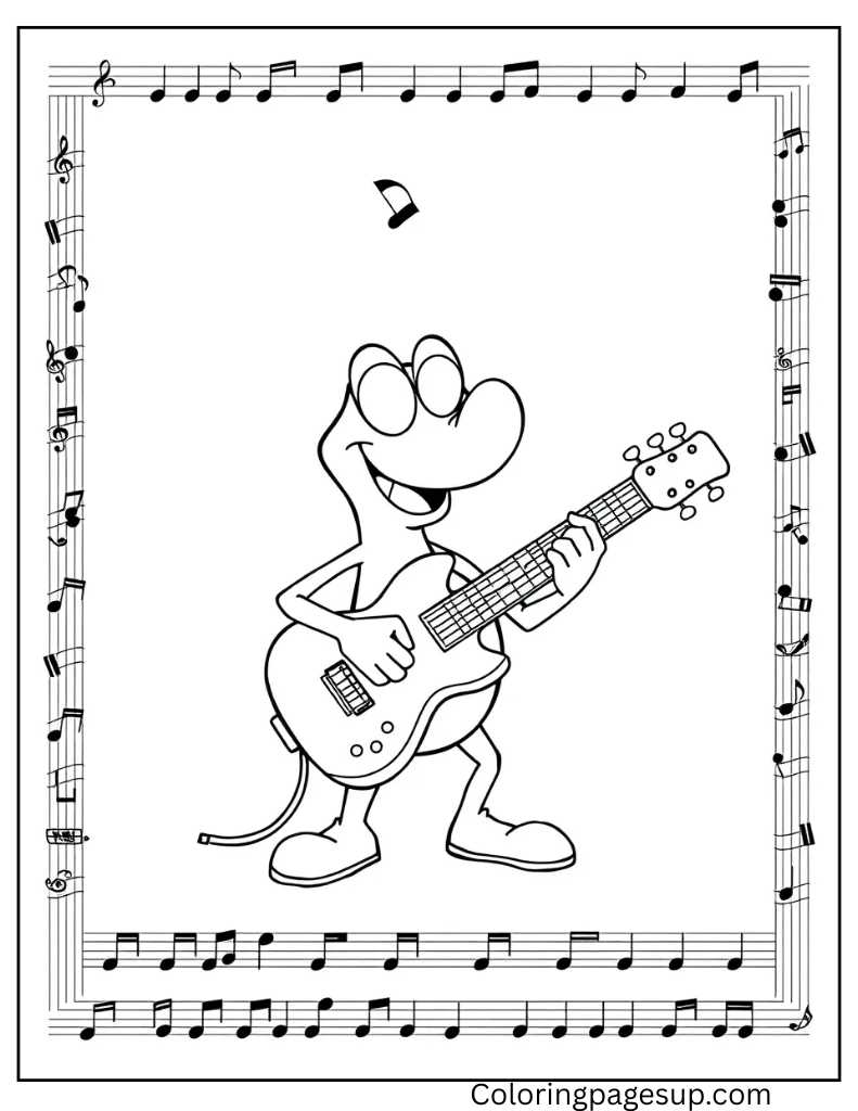 guitar coloring pages