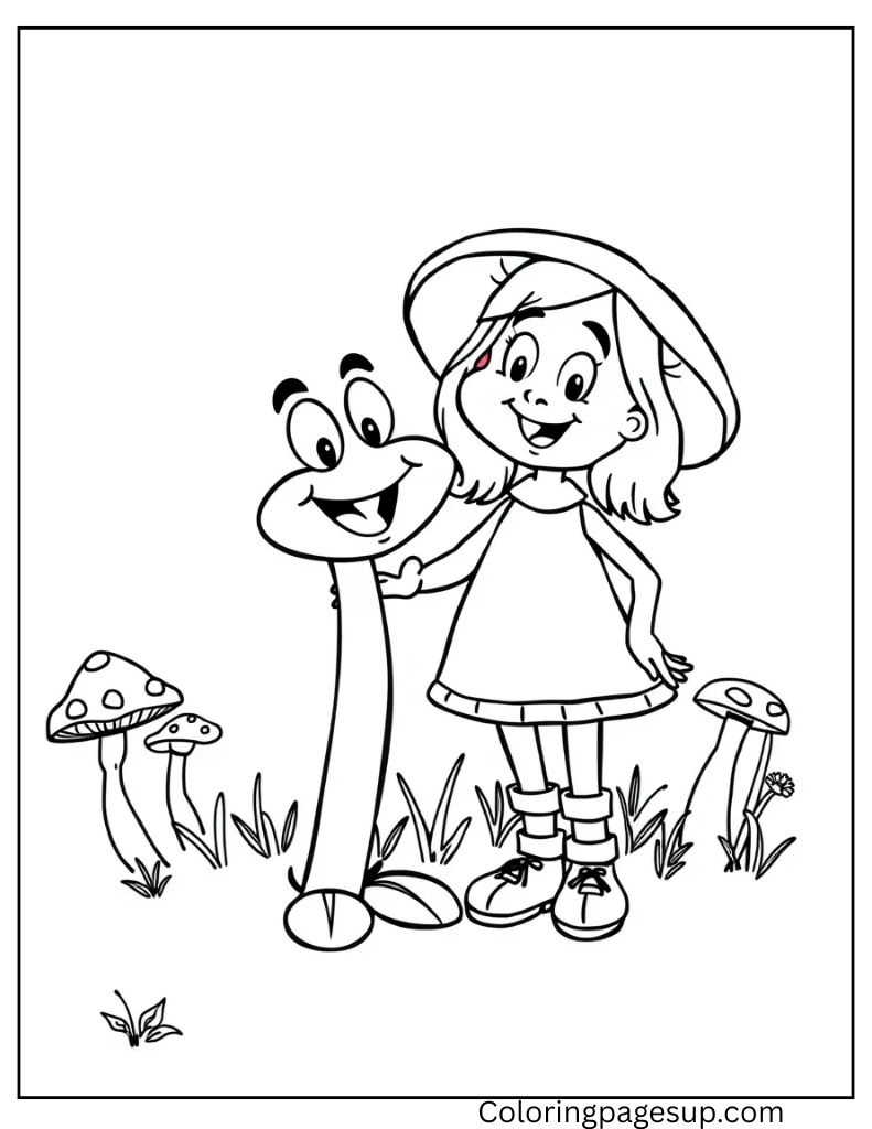 frog friendship coloring page