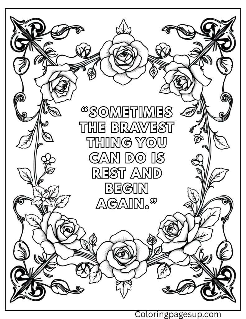 Inspirational Quotes Coloring Pages