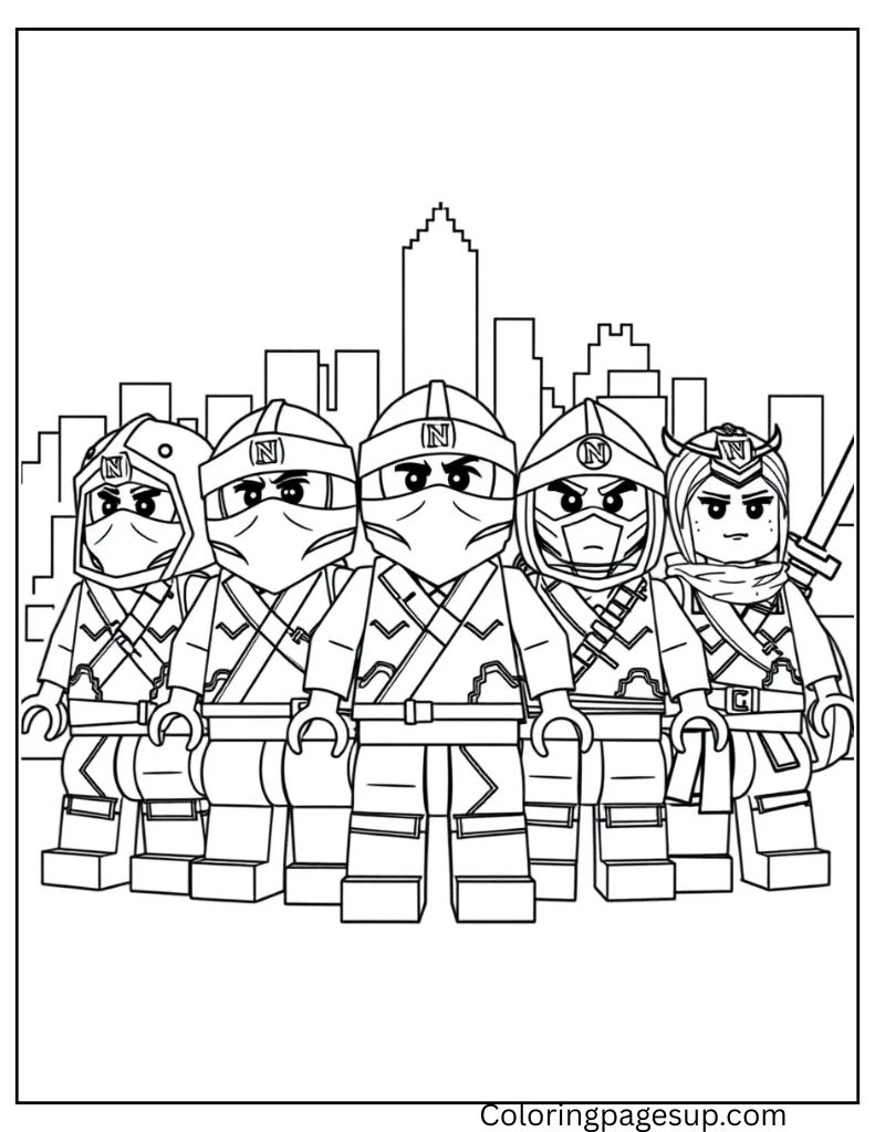 Ninja movie coloring page