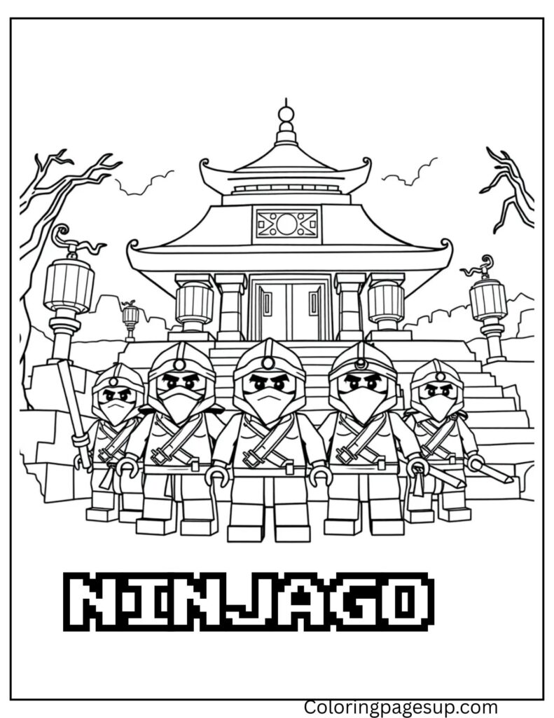 Ninjago Group coloring sheet