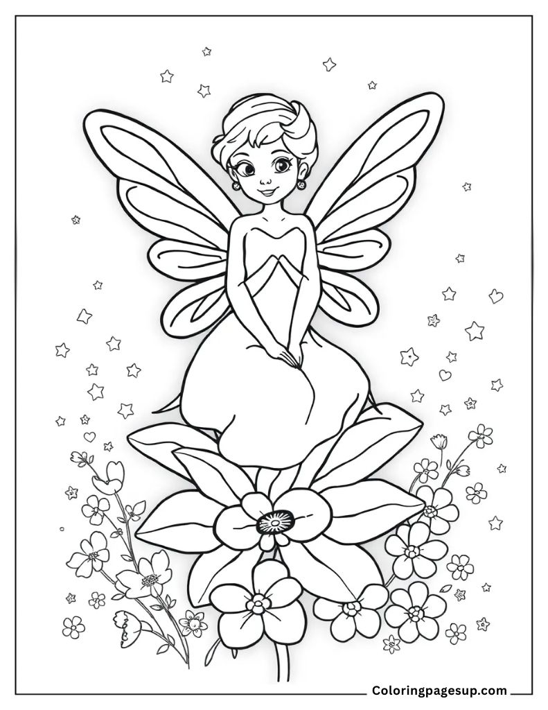 fairy coloring page for kids