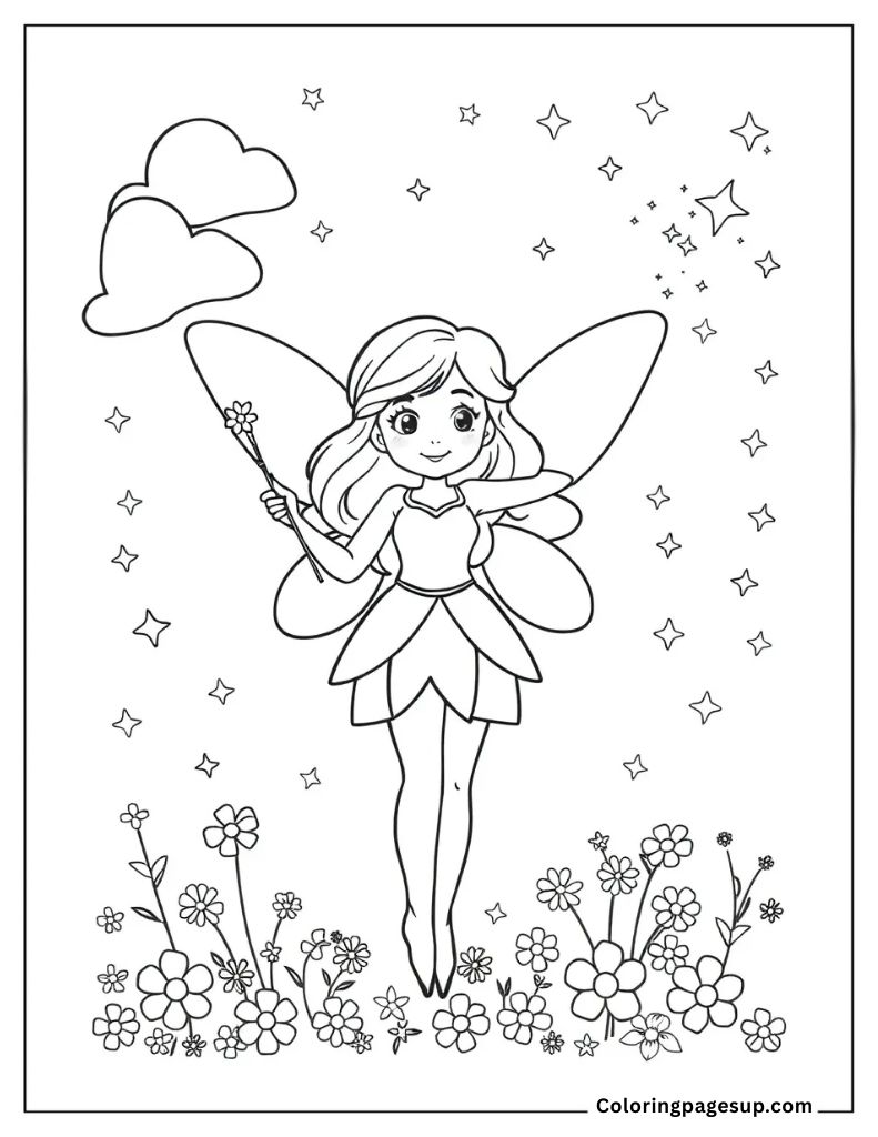 fairy easy color picture for kids 