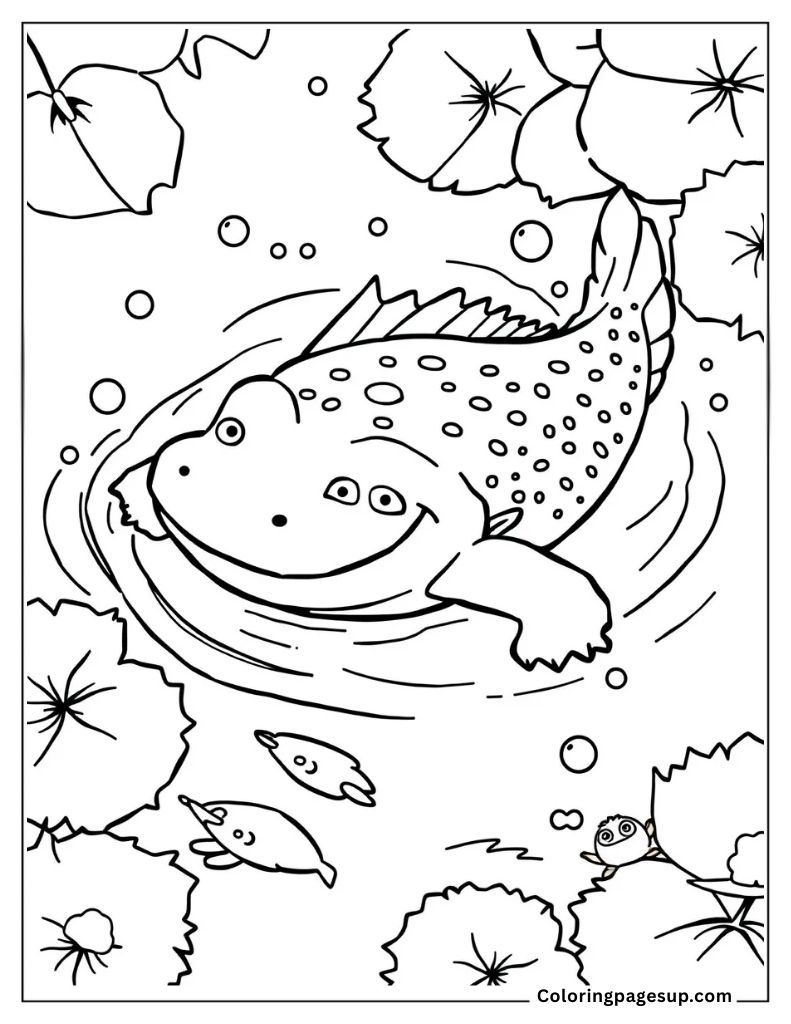 Axolotl coloring sheet
