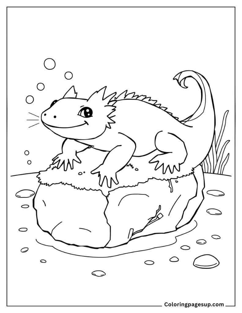 axolotl color page for kids