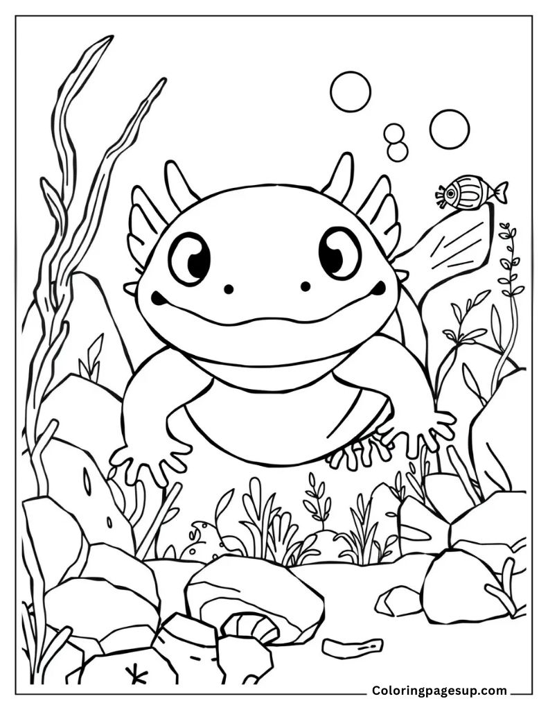axolotl coloring sheet