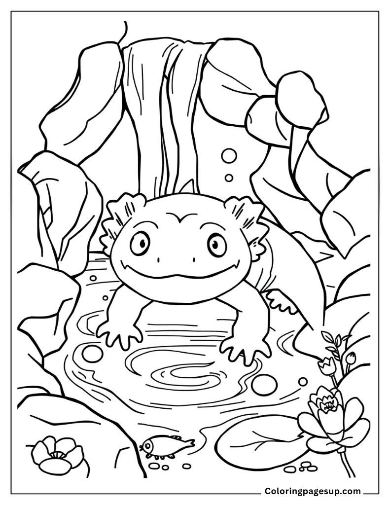 axolotl for kids to color