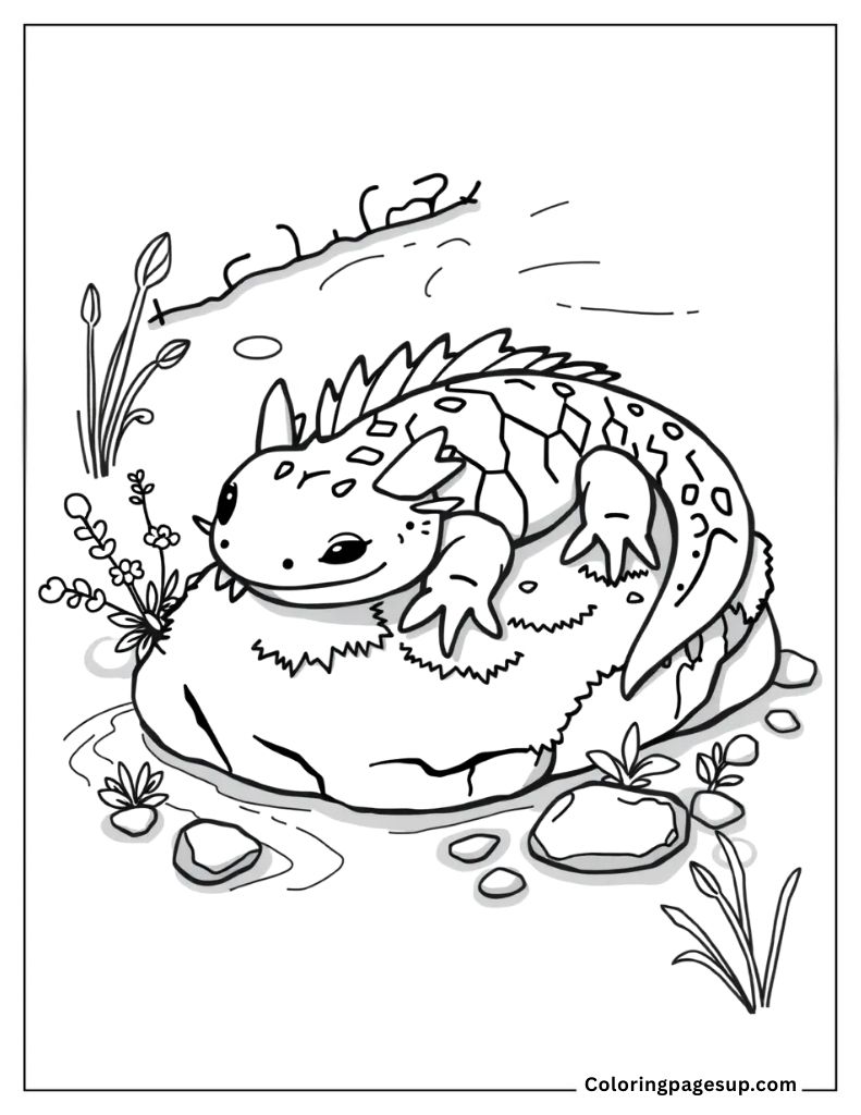 best axolotl coloring sheet for kids