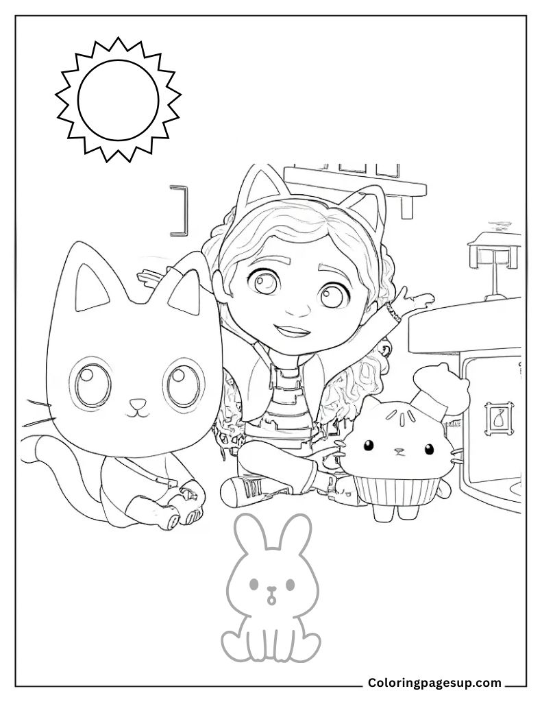 Gabby's dollhouse coloring pages