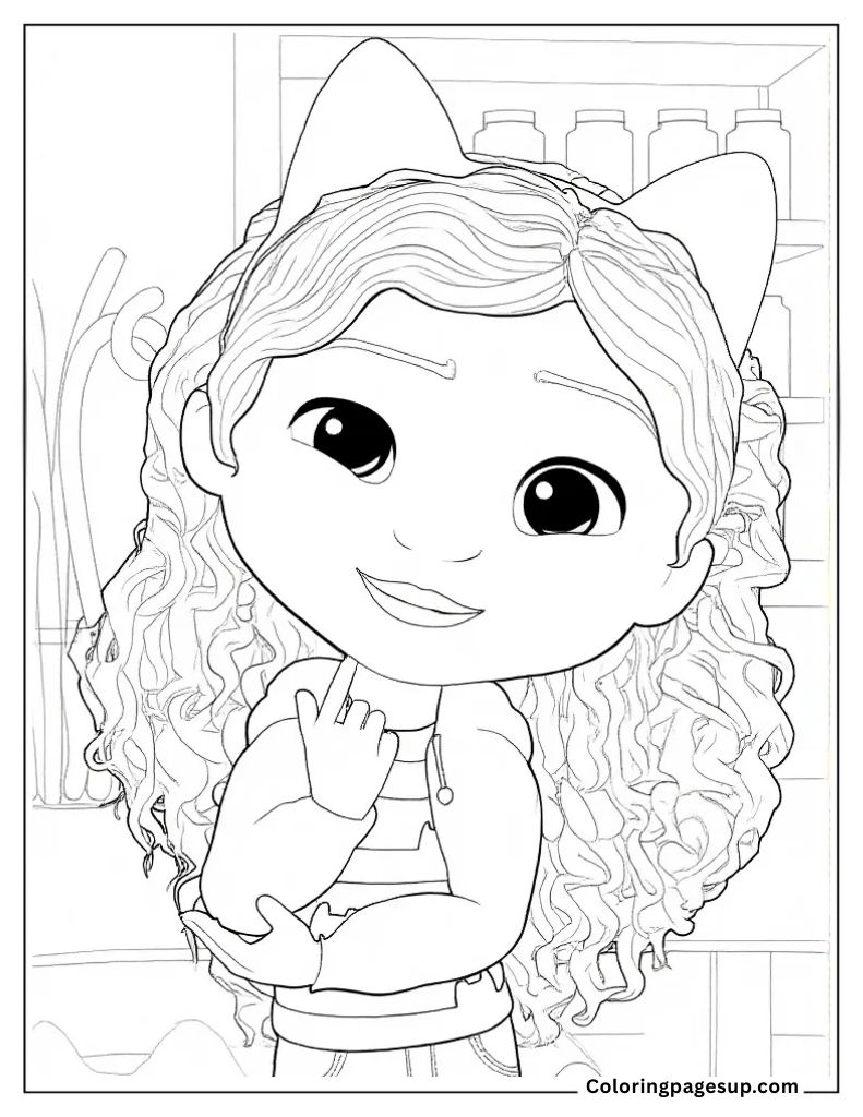 free cute Gabby's colouring sheet