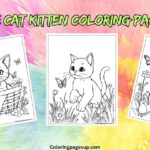 Cute cat kitten coloring pages