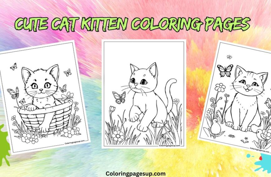 Cute cat kitten coloring pages