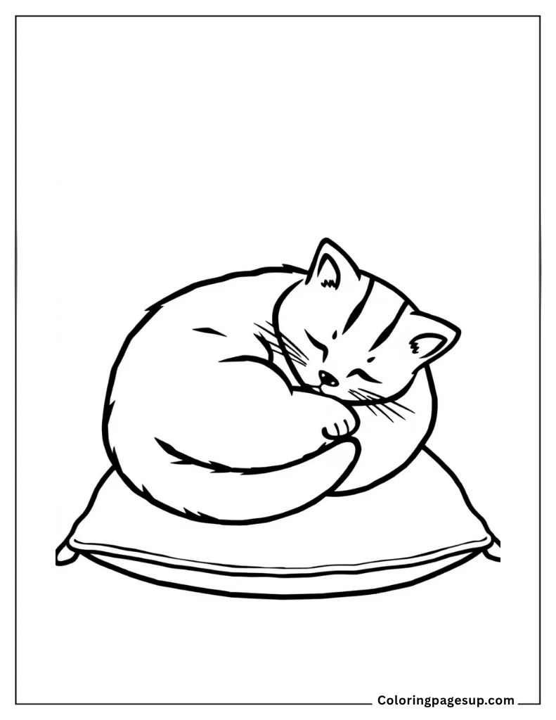 cat sleep sheet coloring