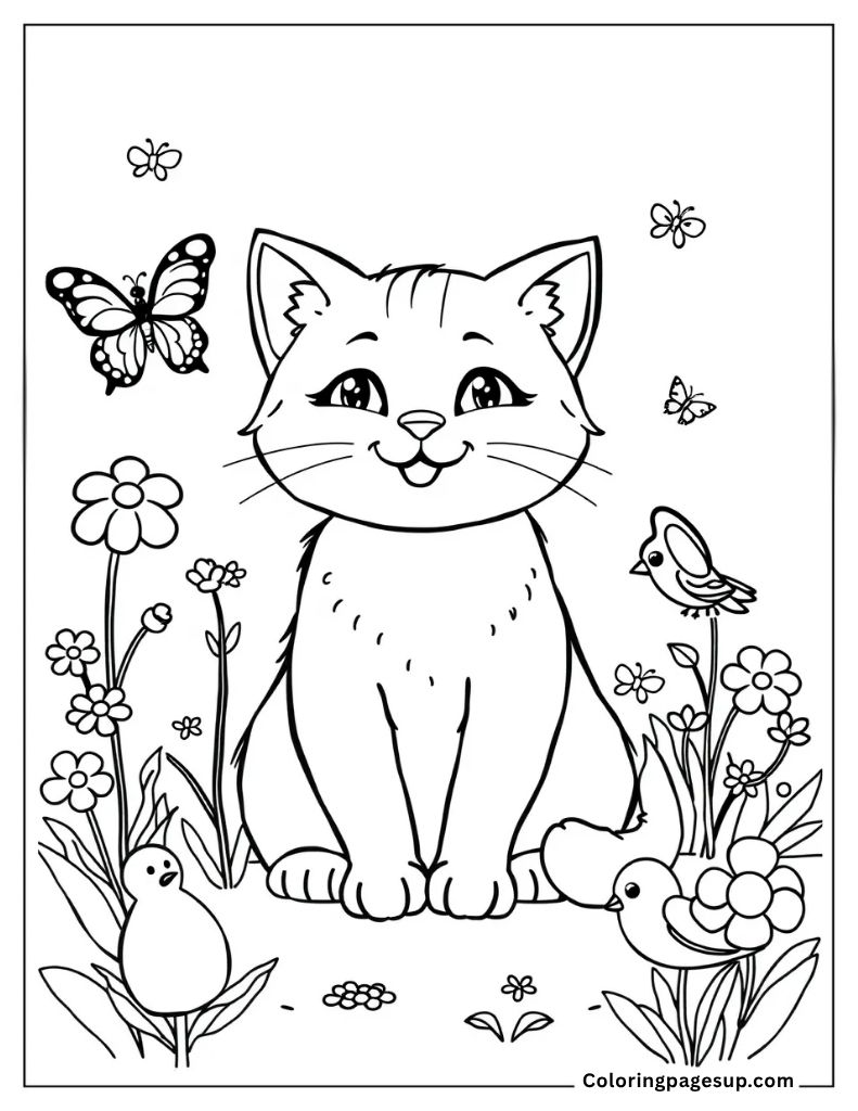 cute kitten coloring page