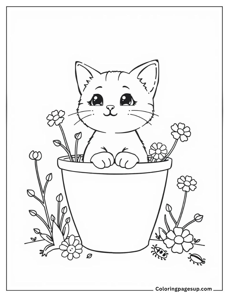 cute kitten coloring sheet
