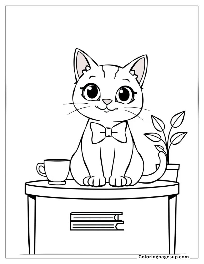 cute kitty coloring page