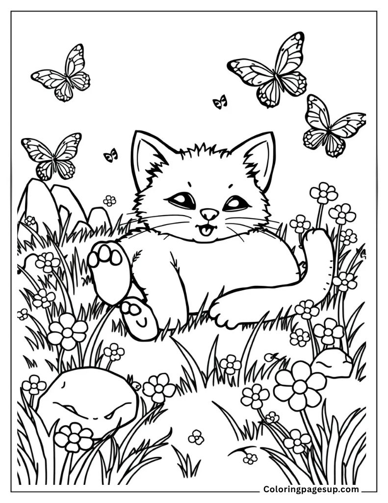 cute kitty coloring pages for kids