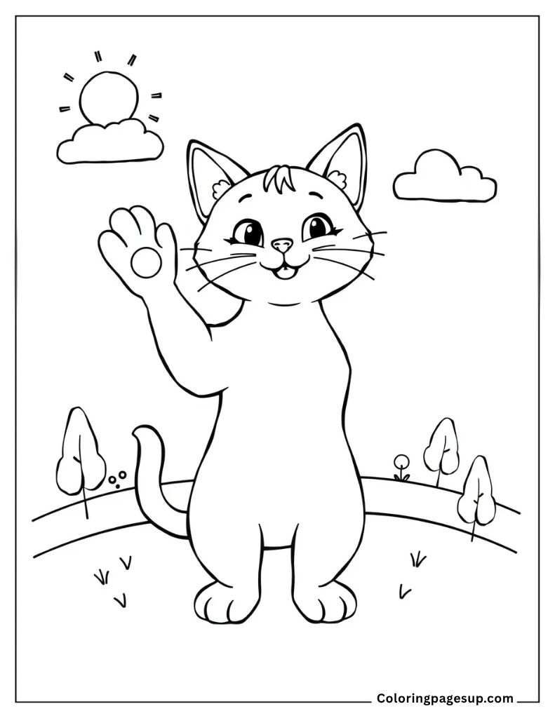 happy cat coloring sheet