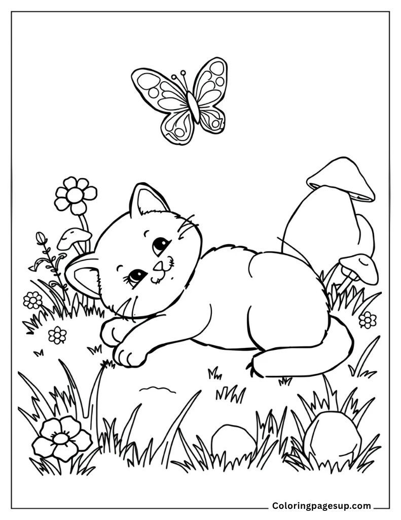 kitten cat coloring pages