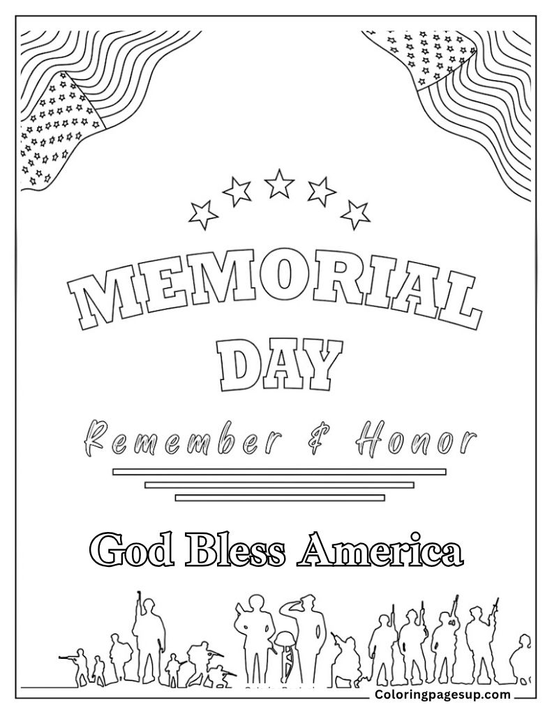 God bless America coloring page
