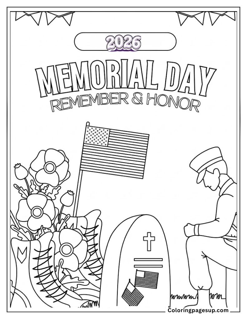 Memorial Day coloring 2026