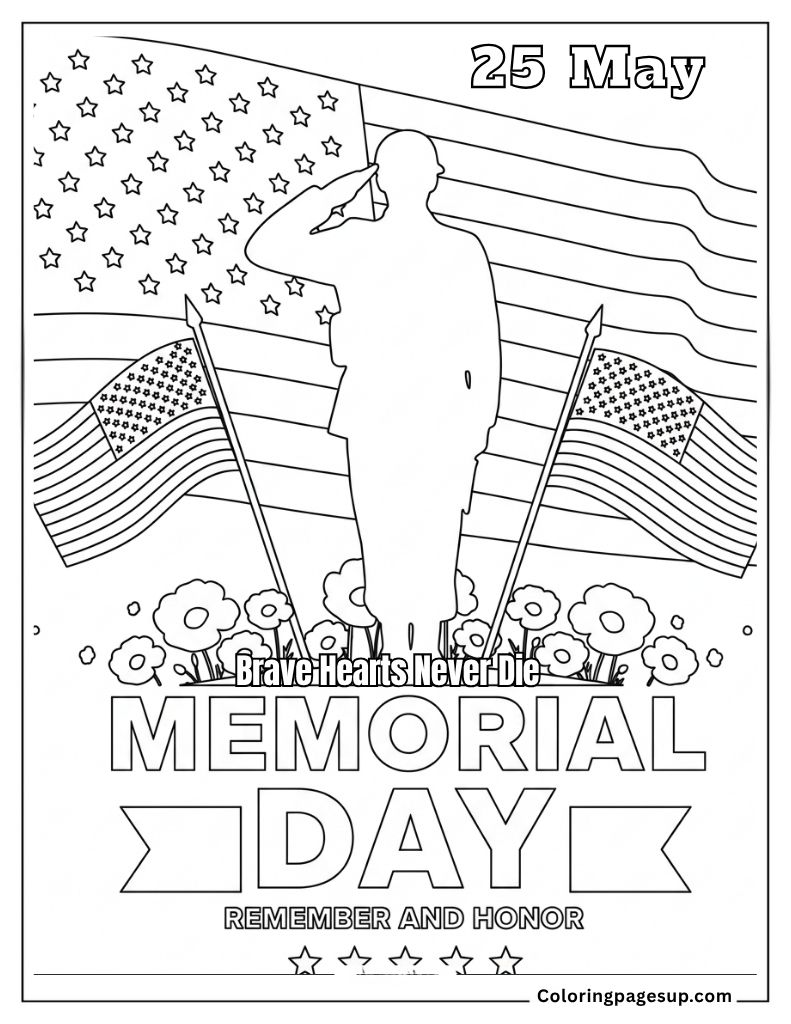 Memorial day coloring picture