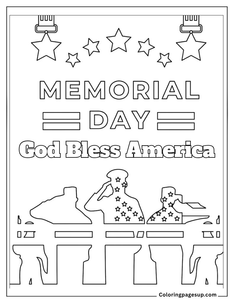 Memorial day free coloring sheet
